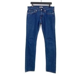 HELMUT LANG Unisex Low Rise Slim Leg Jean Blue Denim 32M / 29W
